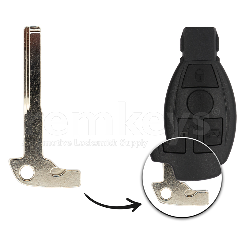 Mercedes HU64 Emergency Keyblade for New Black Remotes