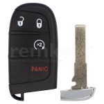 6BY88DX9AA, M3N-40821302, Aftermarket Jeep Renegade 3+1Button Smart Remote Key Hitag AES Transponder 433MHz