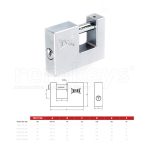 Horizontal Brass Padlock - Satin 60 mm - Kale Locks