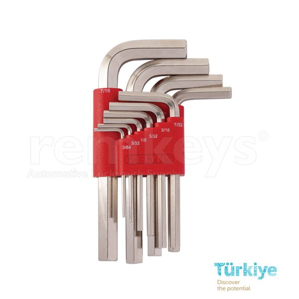 Hex Key Wrench Set 10 pcs, Short - Izeltas - 4900003110 - IZWS004