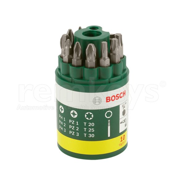 Screwdriver Bit Set 10 Pieces - Bosch - 2607019452 - Rem Hardware