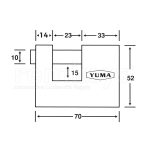 70 mm Rectangular Padlock - Yuma Locks