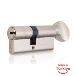 Cylinder with Knob 68 mm Satin Plated - Yuma Locks