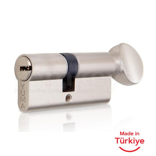 Cylinder with Knob 68 mm Satin Plated - Yuma Locks