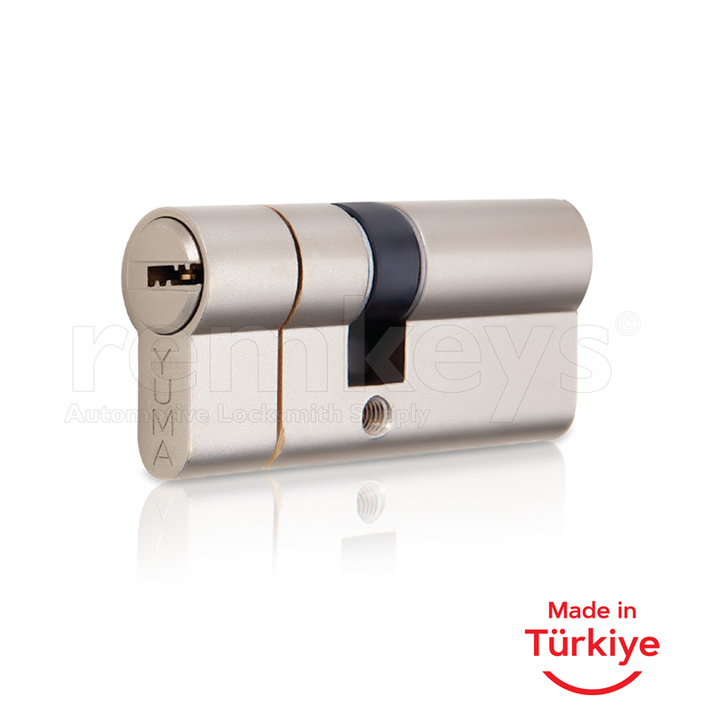 Dimple Key Satin Cylinder with Trap 68 mm - Yuma Locks - YM-B68BTS