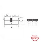 Dimple Key Satin Cylinder with Trap & Trap 68 mm - Yuma Locks - YM-B68BTMS