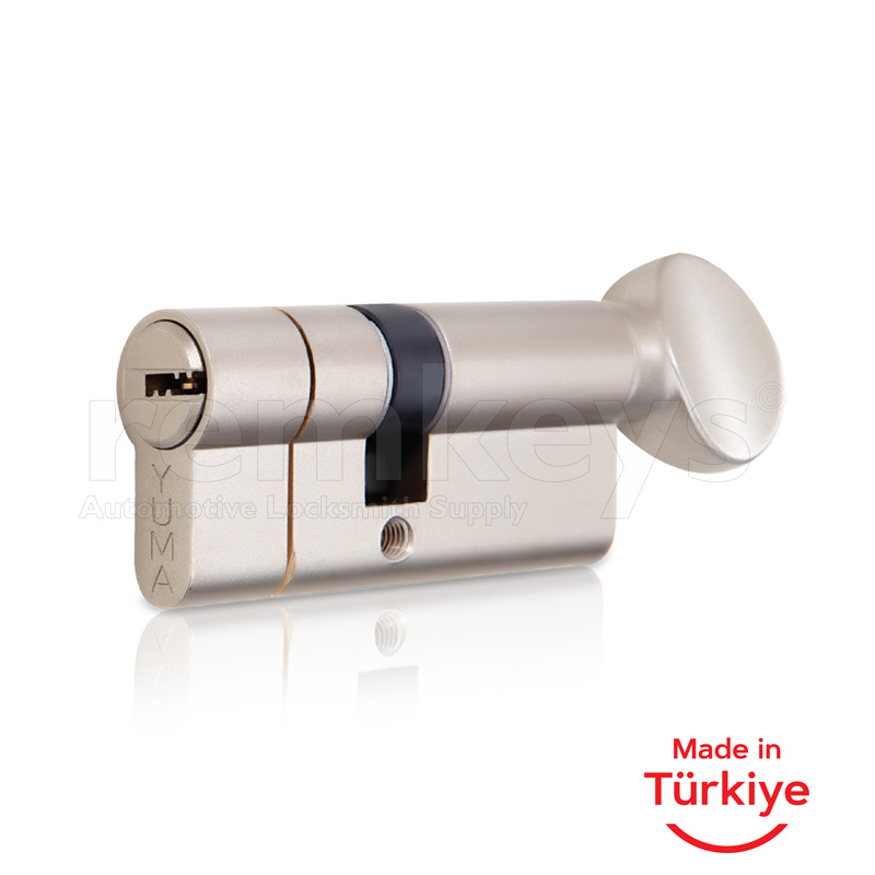 Dimple Key Satin Cylinder with Trap & Trap 68 mm - Yuma Locks - YM-B68BTMS