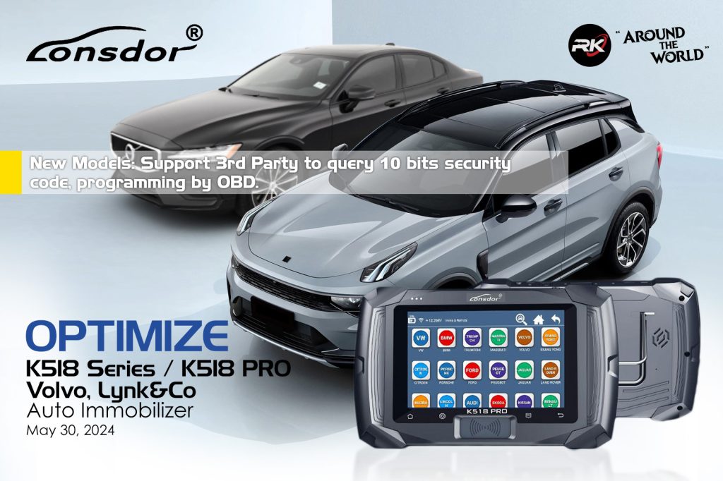 New Models: Support 3rd Party to query 10 bits security code, programming by OBD.