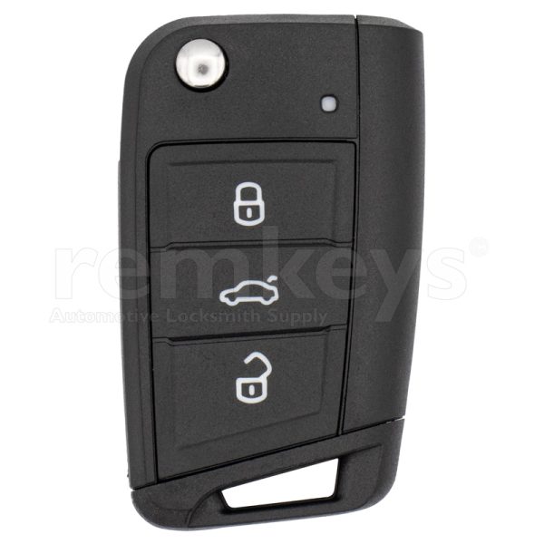 Golf7 3Button HU162 Flip Remote Case - Black