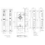 Interior Mortise Lock For Wooden WC Doors 45 mm - Kale Locks - 149 R WC